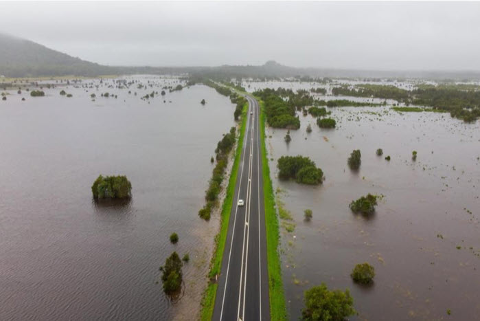 Flooding near the Sunshine Coast Motorway